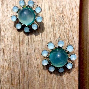 Vintage Turquoise Resin Stud Earrings